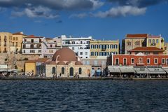typische Chania Hafenansicht