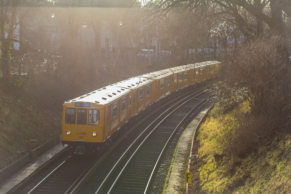 U-Bahn in der Wintersonne