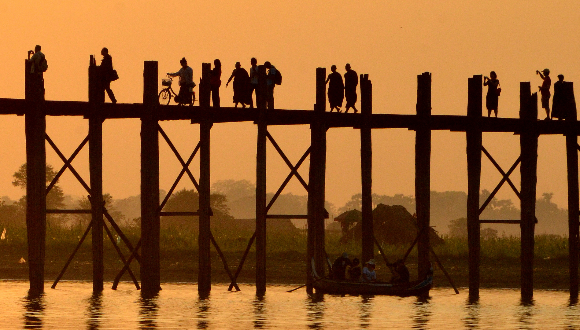 U-Bein-Brücke am Taungthaman-See