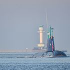 Uboot der Dolphin Klasse vor dem Falckensteiner Leuchtturm