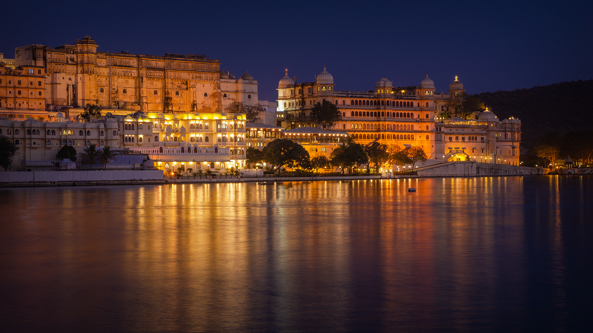 Udaipur City Palace at Night