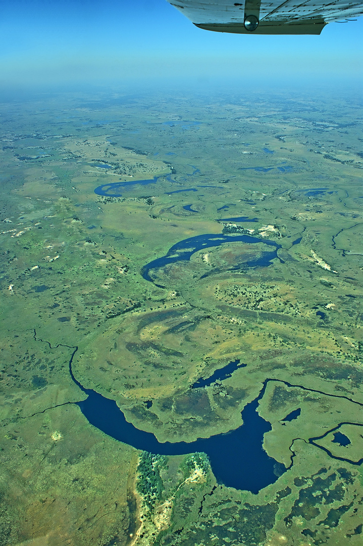 Über dem Okavango Delta