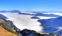 Über den Ackeralmen auf dem Weg zum Sonnenwendjoch