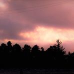 über den Bäumen die Wolken und Farben Stimmung beim  Abend Anbruch