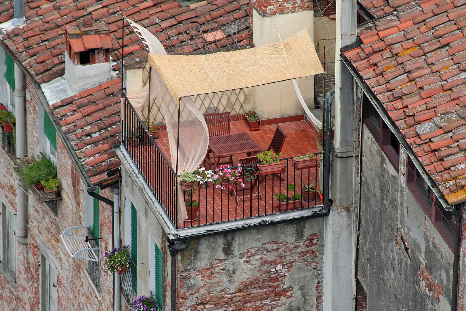 Über den Dächern von Luca IV, Toscana, Italien.