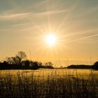 Über den Feldern geht die Sonne auf