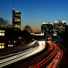 Über der A40 - Blick Richtung Downtown Essen