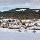 Überblick über das tief Winterliche Thalgau