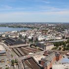 Überblick über Hauptbahnhof und Aussenalster