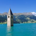 Überflutete Kirche im Reschensee 2016