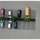 Überm Parkplatz von beim ALDI