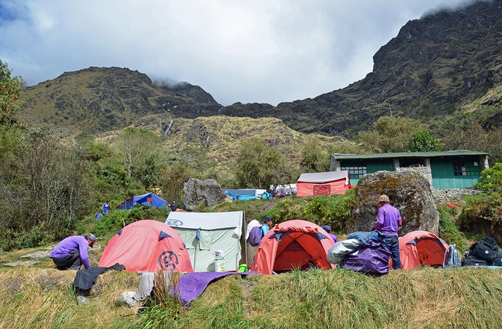 Übernachtungsort auf dem Inka-Trail nach Machu Picchu