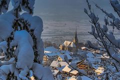 Übersaxen mit Blick ins Rheintal.