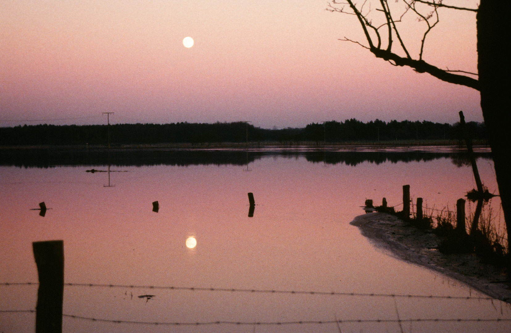 Überschwemmung Stör Abendrot