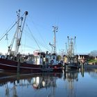 Überschwemmungsgebiet im Hafen von Greetsiel