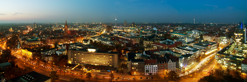 Übersicht Hannover bei Nacht
