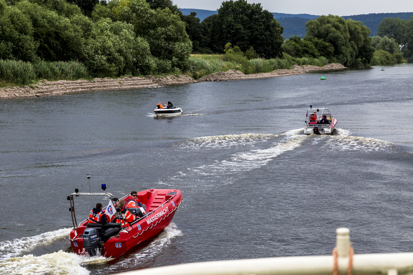 Übung der Wasserwacht bei Hameln