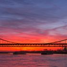 Uerdinger Rheinbrücke bei Sonnenaufgang