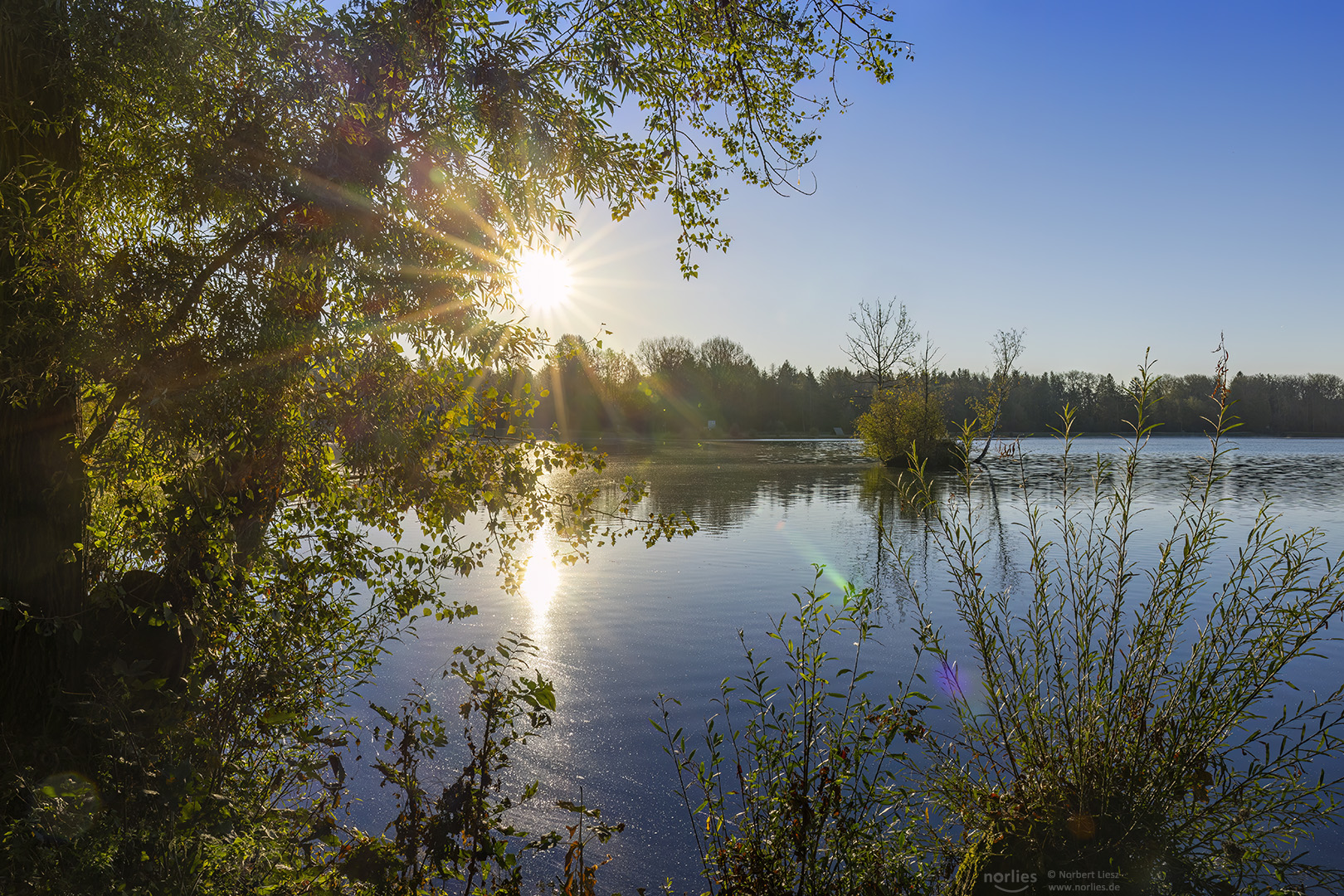 Uferblick mit Sonne