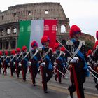 Ufficiali dell'Arma dei Carabinieri sfilano davanti il Colosseo alla festa della Repubblica