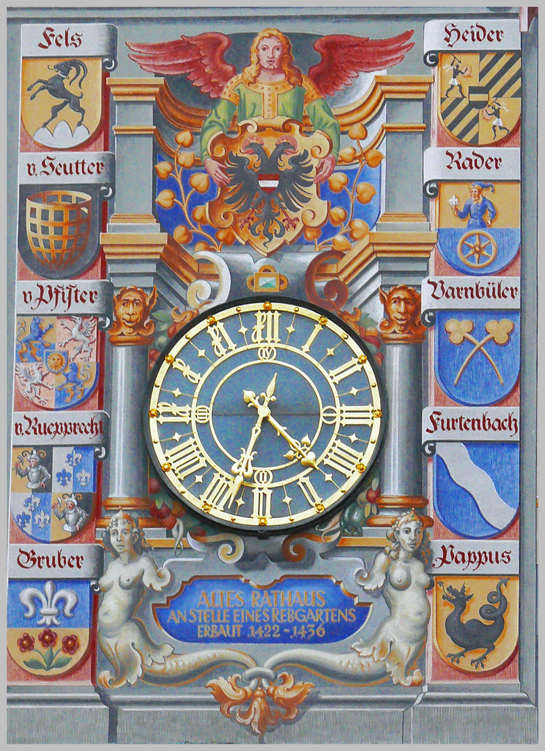 Uhr am Rathaus in Lindau