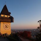 Uhrturm im Sonnenuntergang