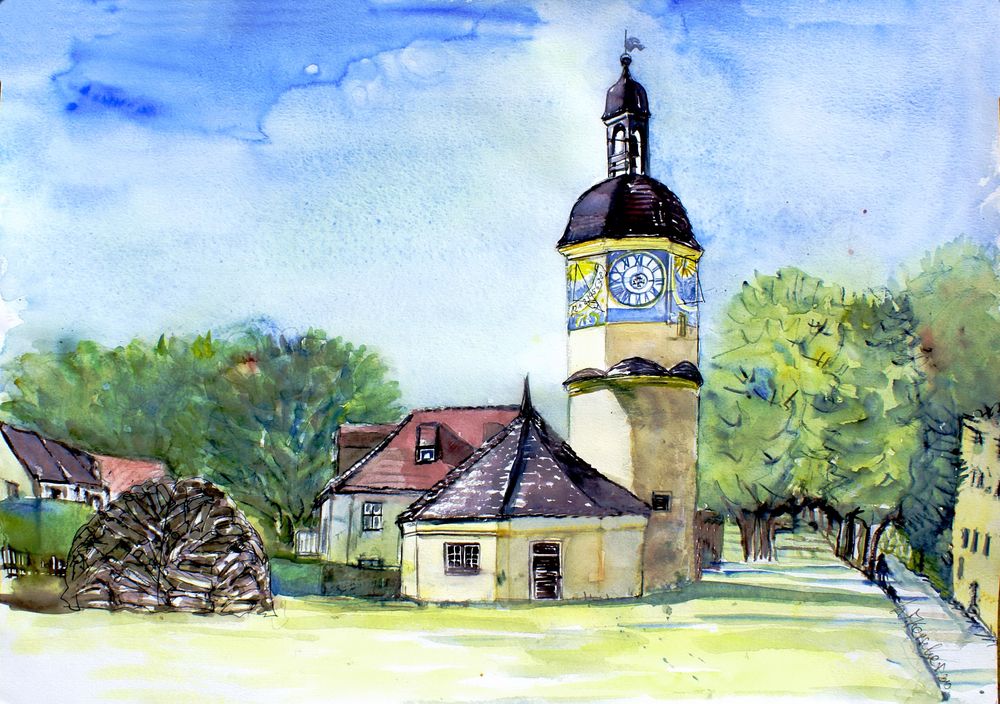 Uhrturm in Burghausen