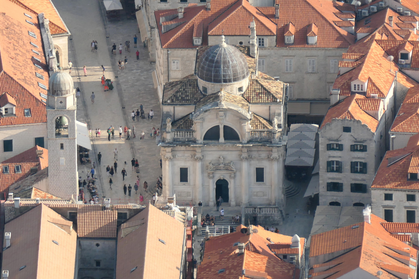 Uhrturm + Kirche des Heiligen Blasius (Crkva sv. Vlaho) in Dubrovnik