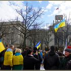 Ukrainische Flüchtlinge protestieren gegen Putins Krieg