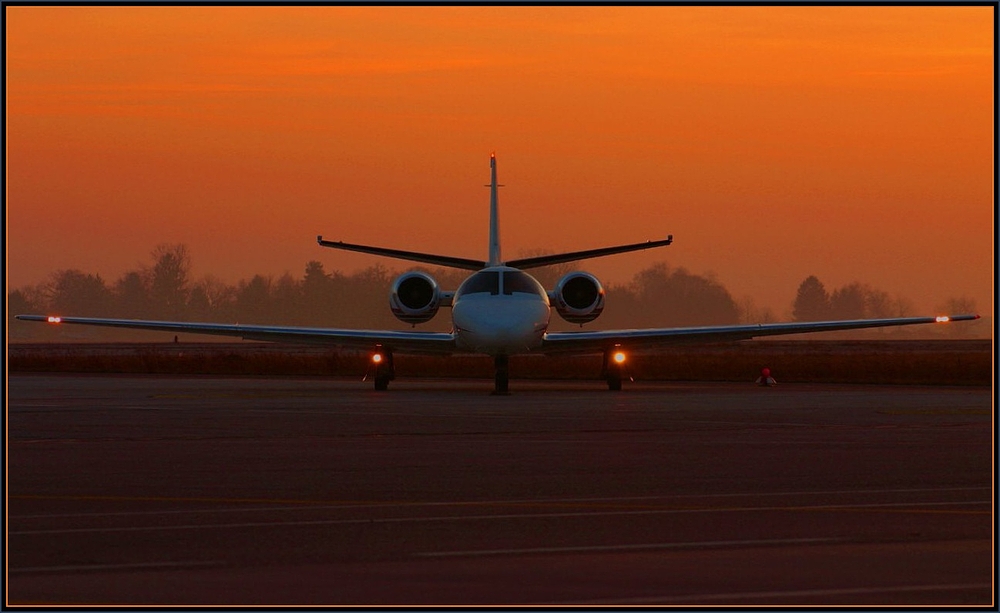 Uli's " Spielzeug " - eine Cessna C 560 Encore am Flughafen Linz / Hörsching