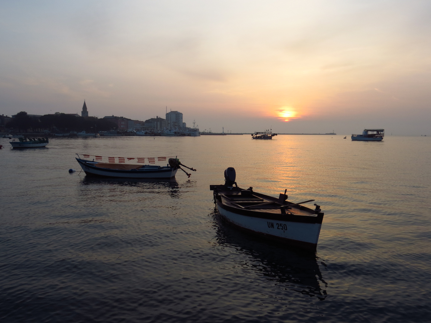 Umag - Fischerboote am Abend -