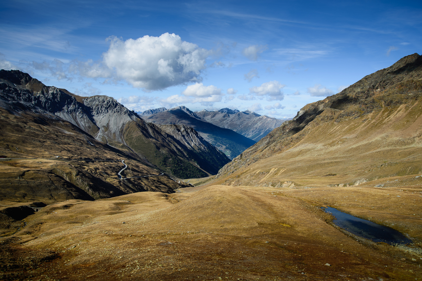 Umbrailpass mit Blick in Richtung Schweiz