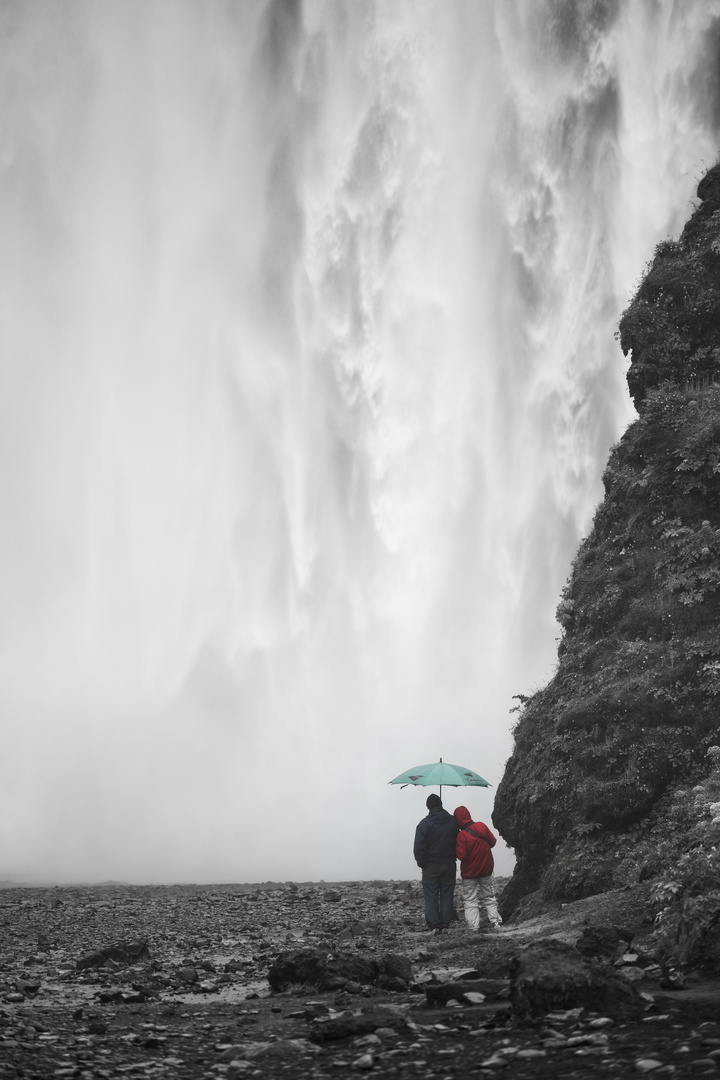 Umbrella against Waterfall