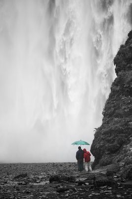 Umbrella against Waterfall
