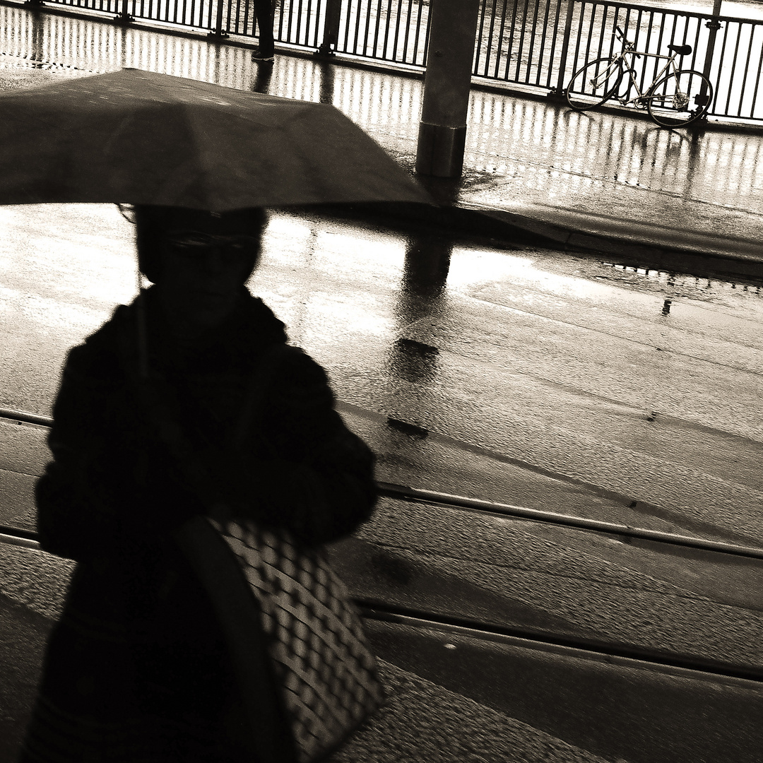 Umbrella with a woman