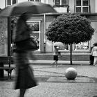 Umbrellas and ball