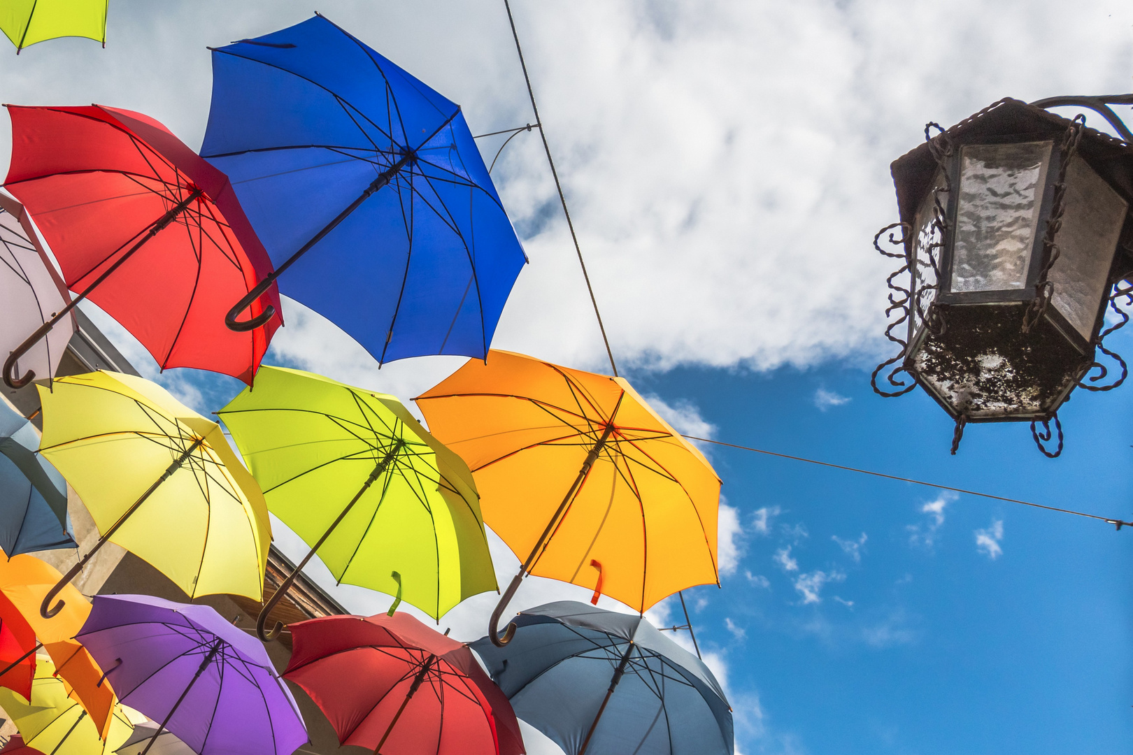 Umbrellas beside the Light