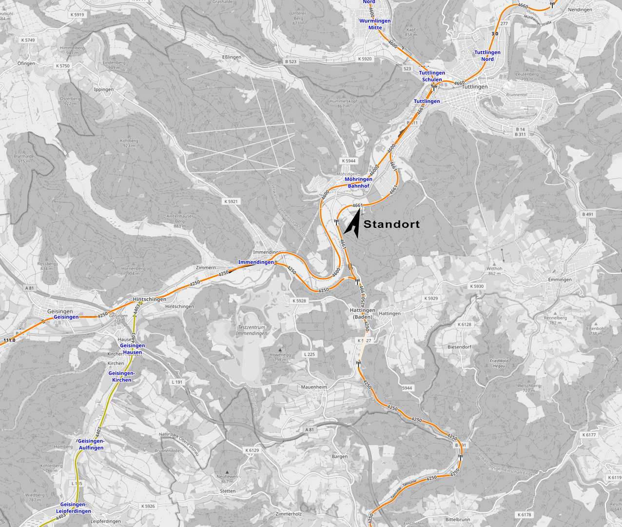 Umgehungskurve Tuttlingen - Hattingen