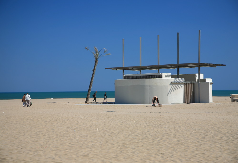 Umkleide am Strand von Valencia