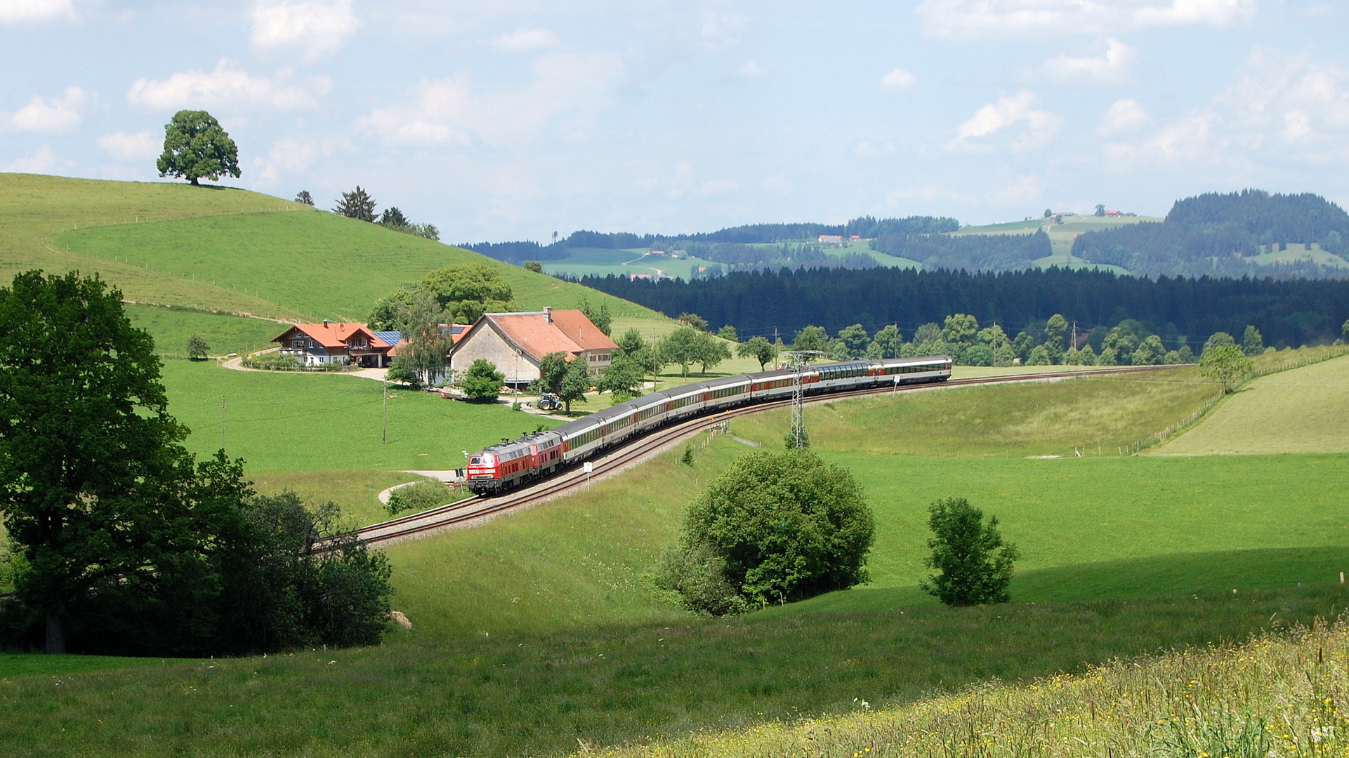 Umleiter auf der Allgäubahn bei Heimhofen 25.5.2018