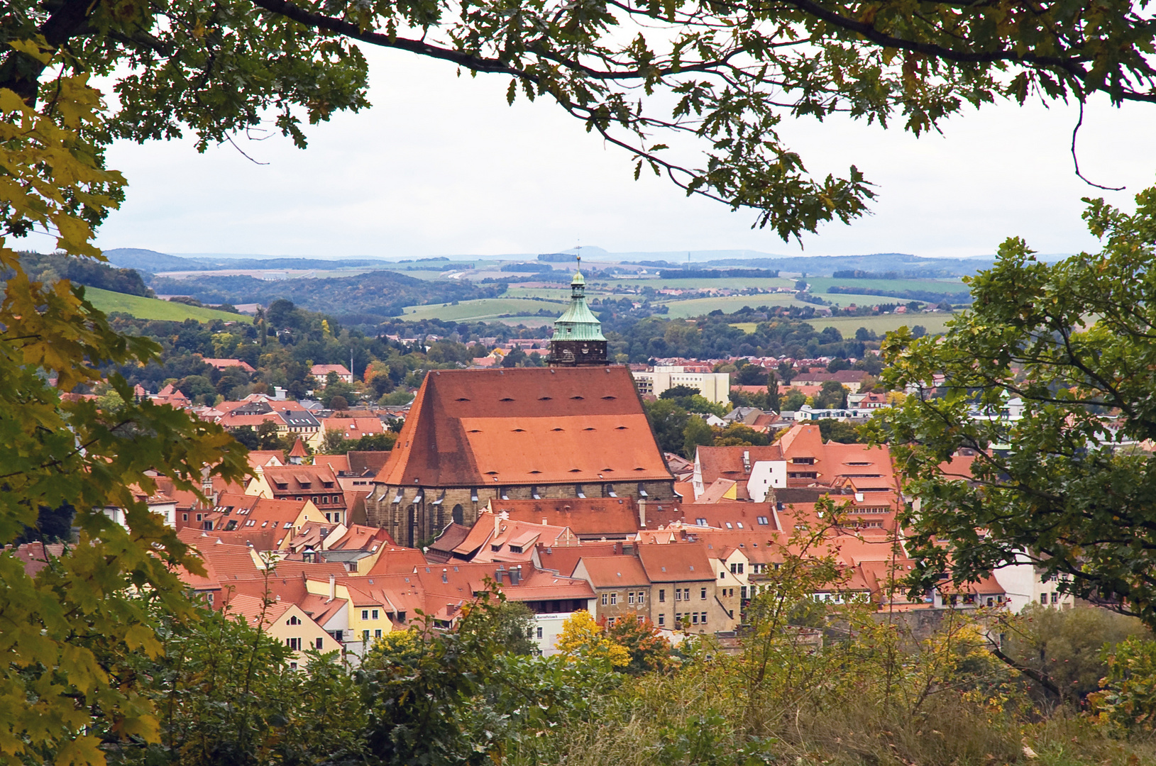 Umrahmte Stadtansicht