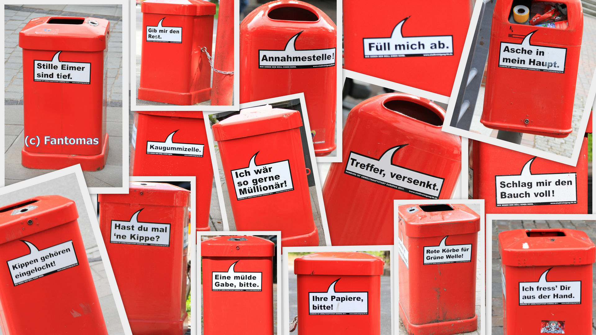 Umweltkampagne a la HamburgMülleimercollection Foto & Bild