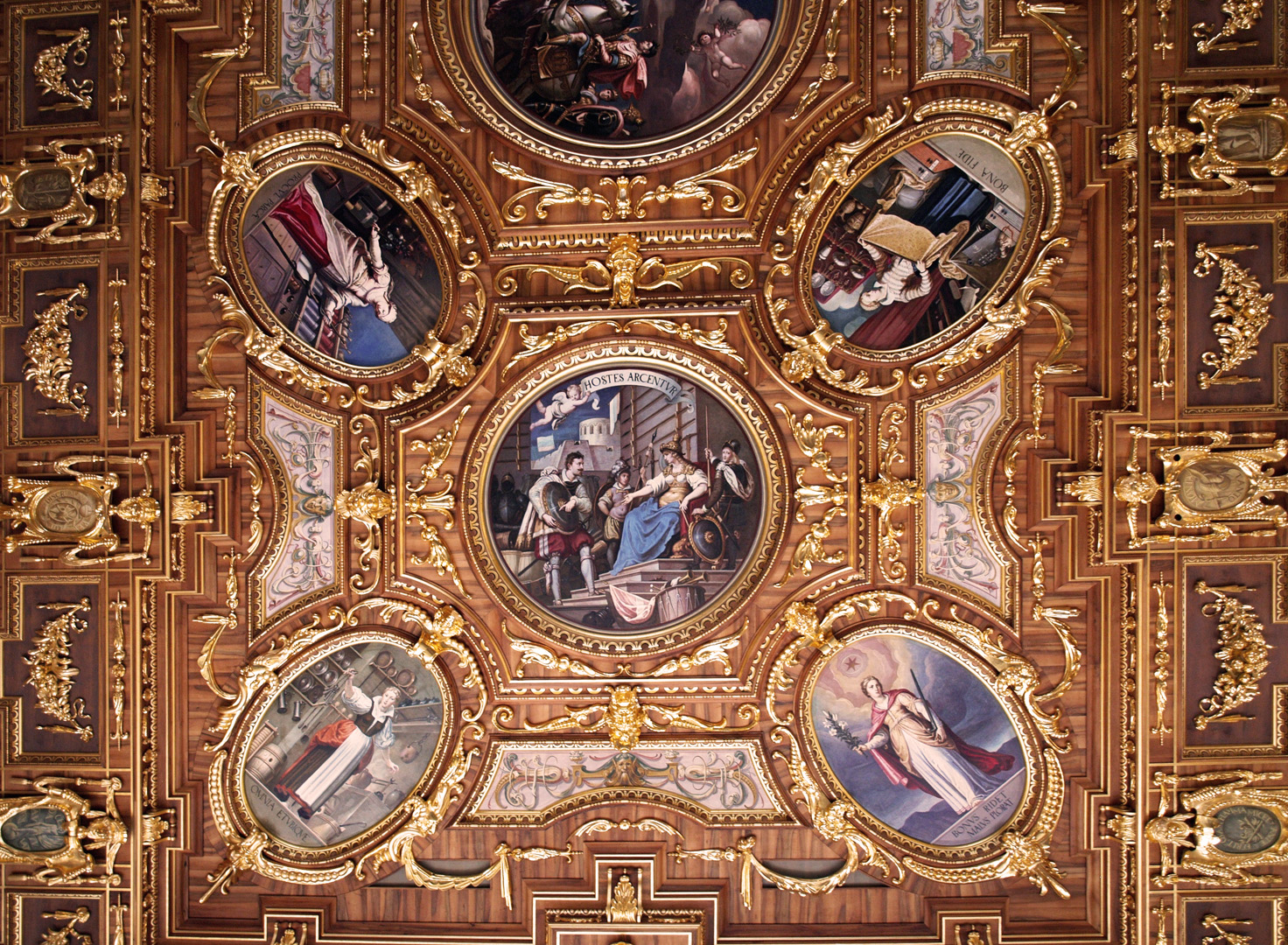 Un autre détail du plafond de la Salle Dorée de l’Hôtel de ville de Augsbourg