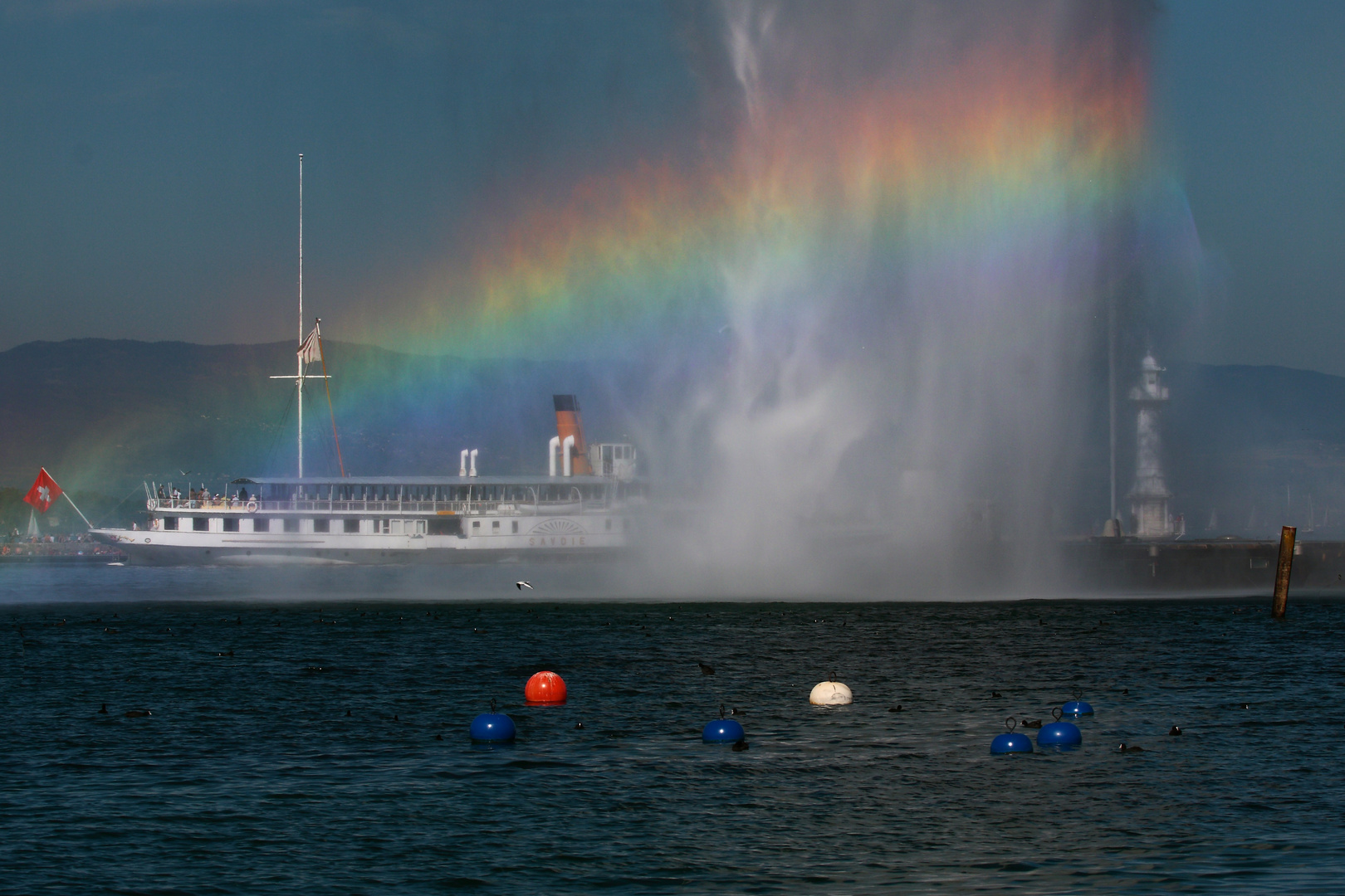 Un bel après-midi d'automne dans la rade de Genève.