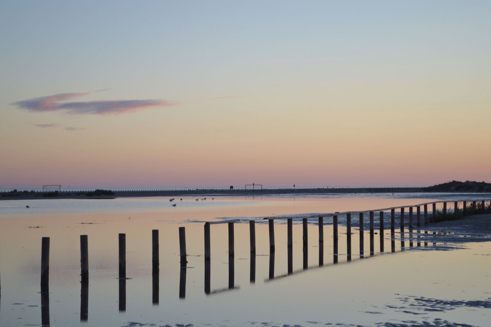 Un coucher de soleil à la mer 