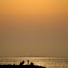 Un coucher de soleil au bord de la mer Mediterranée