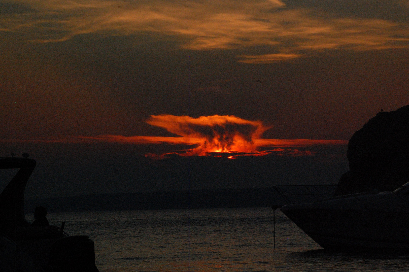 un coucher en pleine Mer