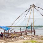 Un filet de pêche chinois : ces filets constituent une des attractions touristiques de Cochin