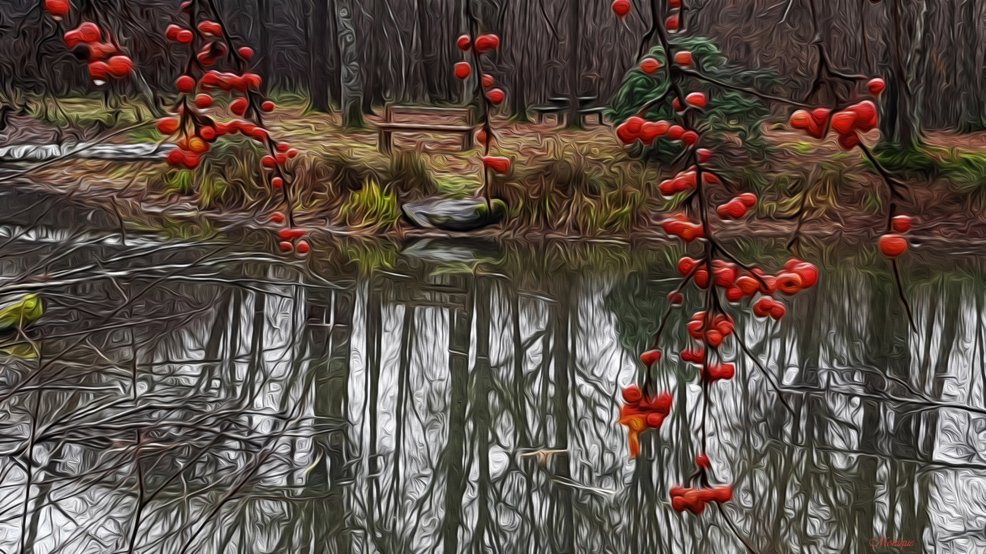 Un jardin d'Hiver..... en peinture !!!