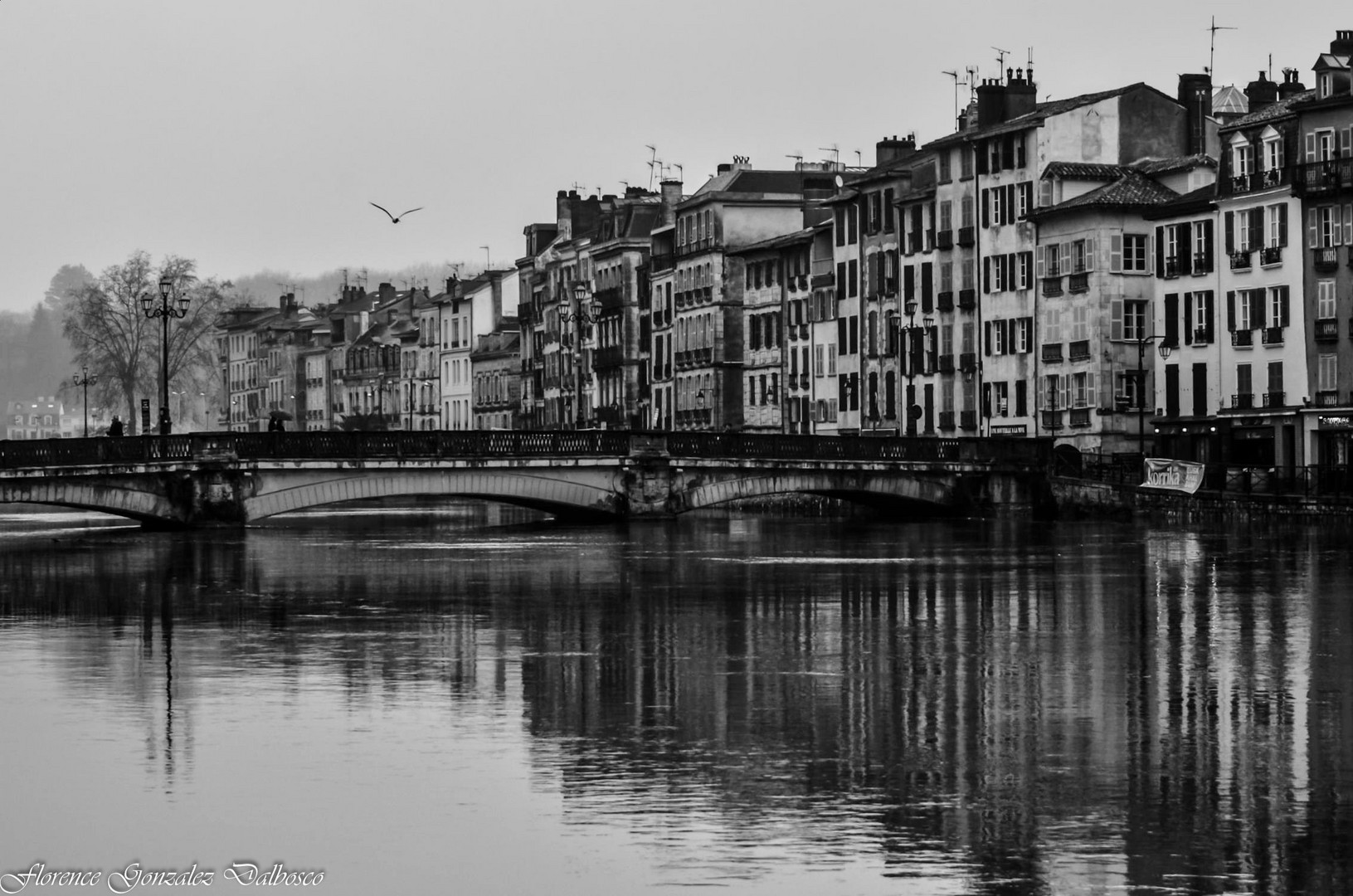 Un jour de pluie à Bayonne.